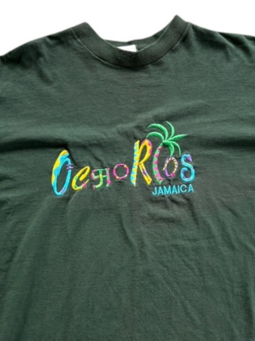 2/$35 Vintage Ocho Rios Jamaica Embroidered Tourist Tee XL Single Stitch Style